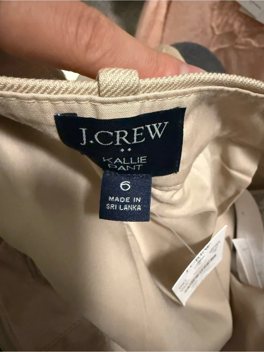 J.Crew Kallie Linen-Blend Straight Leg Pants in beige tan color